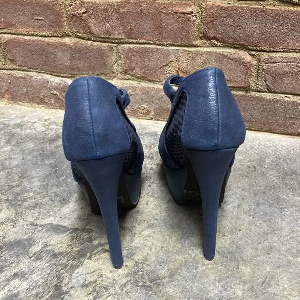 FRH Navy Platform Stiletto Heels Size 8 NEW